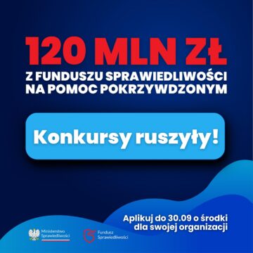 Rusza konkurs Ministerstwa Sprawiedliwości – 120 mln zł na&nbsp;pomoc dla pokrzywdzonych przestępstwem
